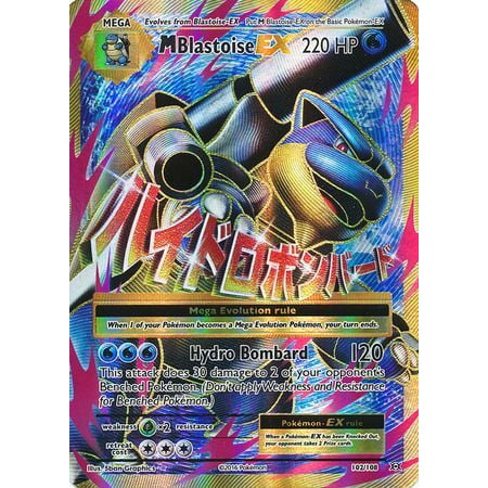 Mega M BLASTOISE EX 102/108 XY Evolutions Holo Full Art NM Pokemon Card